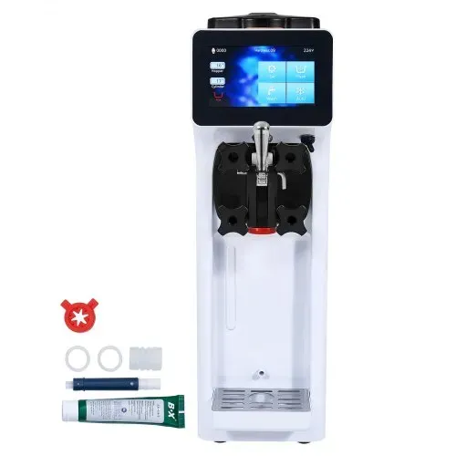 VEVOR Kommerzielle Eismaschine, 10 L/h Leistung, Softeismaschine Einzelne Geschmacksrichtung, Arbeitsplatte, 4 L Trichter, 1,6 L Zylinder, Touchscreen, Automatische Reinigung, Vorkühlung Snackbars – Bild 8