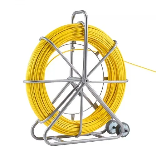 VEVOR Einziehband, 200 m, 5/16 Zoll, Duct Rodder Einziehband-Drahtzieher, Kabelführungsstange mit Rollenständer aus Stahl, 3 Zugköpfe, Angelwerkzeug für Wände & elektrische Leitungen, nicht leitfähig – Bild 10