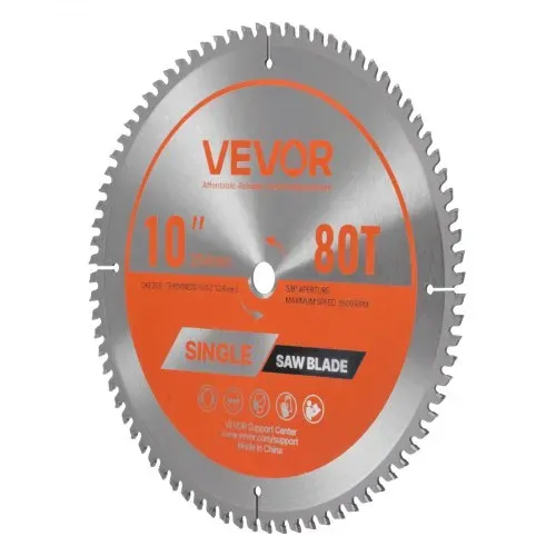 VEVOR Kreissägeblatt (254 mm φ & 80 scharfe Zähne & 2,6 mm Dicke) ideal für Aluminiumschneiden, kompatibel mit Kreissäge, Sägeblatt aus legiertem Stahl mit geräuschreduzierenden Wärmeabzügen – Bild 9
