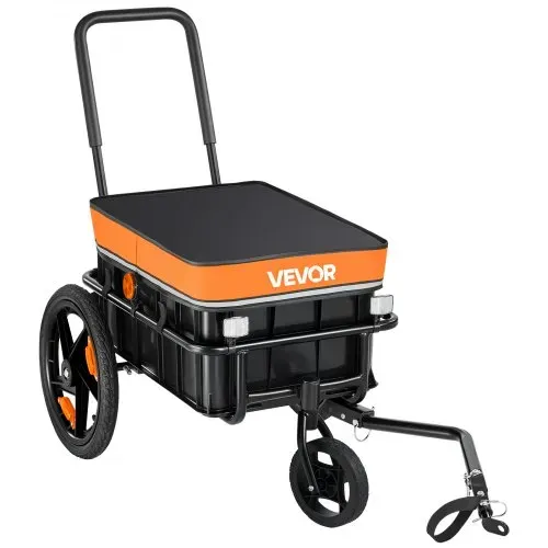 VEVOR Fahrradanhänger Lastenanhänger 2-in-1 Handwagen mit Kupplung 45 kg, Kohlenstoffstahl & 600D Oxford, Mit Regenschutz Deichsel & 6 Reflektoren, Für 22-28 Zoll Räder, Fahrradwagen für Transport – Bild 10