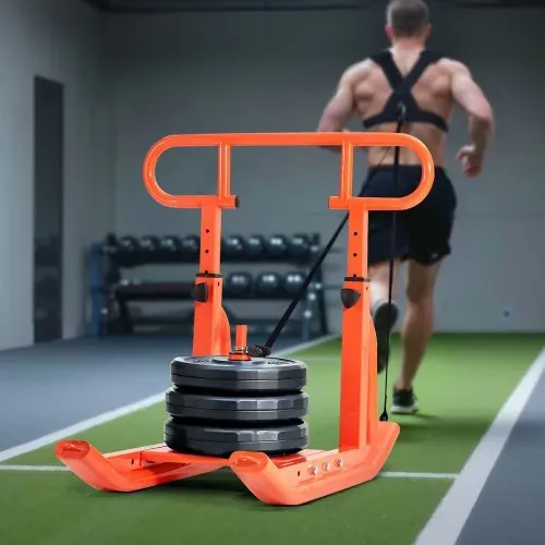 VEVOR Gewichtsschlitten Kraftschlitten Krafttrainingsschlitten zur Verbesserung der Geschwindigkeit bei sportlichen Übungen, Fitnessgerät mit Griff, kompatibel mit 25/51 mm Gewichtsscheiben – Bild 7