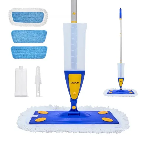 VEVOR Sprühwischer Bodenwischer mit 3 wiederverwendbaren waschbaren Wischpads, Sprühmopp mit nachfüllbaren 800 ml Wassertank & Sprühfunktion für Reinigung von Fliesenböden Vinylböden Holzböden VEVOR Sprühwischer Bodenwischer mit 3 wiederverwendbaren waschbaren Wischpads, Sprühmopp mit nachfüllbaren 800 ml Wassertank & Sprühfunktion für Reinigung von Fliesenböden Vinylböden Holzböden