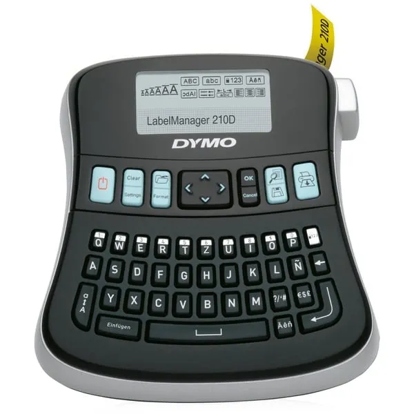 DYMO LabelManager 210D+ Beschriftungsgerät | Etikettiergerät mit QWERTZ Tastatur & großem Grafikdisplay | für D1 Etiketten in 69und 12mm Breite – Bild 2