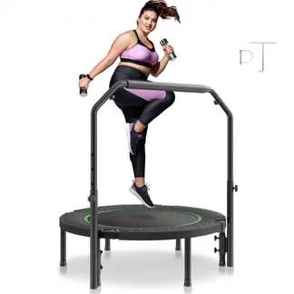 VEVOR Faltbares Mini-Trampolin Fitness-Rebounder 1027 mm, 150 kg belastbares Tainingstrampolin, Rebounder Sport Trampolin Gartentrampolin mit 4-stufig höhenverstellbarem Griff & 32 Federn VEVOR Faltbares Mini-Trampolin Fitness-Rebounder 1027 mm, 150 kg belastbares Tainingstrampolin, Rebounder Sport Trampolin Gartentrampolin mit 4-stufig höhenverstellbarem Griff & 32 Federn