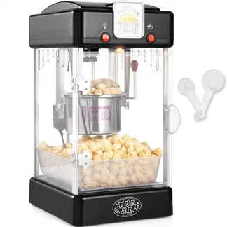 VEVOR Popcornmaschine Popcornautomat Popcorn-Maker, 300 W Popcornmaschine 2,5 oz Kessel ergibt 4 Qt pro Ladung, Popcornmaschine mit PP-Tür, inkl. 2 Schaufeln und Tablett, Kino-Stil Schwarz VEVOR Popcornmaschine Popcornautomat Popcorn-Maker, 300 W Popcornmaschine 2,5 oz Kessel ergibt 4 Qt pro Ladung, Popcornmaschine mit PP-Tür, inkl. 2 Schaufeln und Tablett, Kino-Stil Schwarz