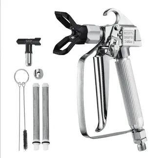 VEVOR Airless-Farbspritzpistole 3600 psi Hochdruck-Airless-Farbspritzpistole mit 517-Düse, Drehgelenk-Airless-Spritzpistolen-Set mit Filtern, Reinigungsnadel und Bürste, für Airless-Spritzmaschine VEVOR Airless-Farbspritzpistole 3600 psi Hochdruck-Airless-Farbspritzpistole mit 517-Düse, Drehgelenk-Airless-Spritzpistolen-Set mit Filtern, Reinigungsnadel und Bürste, für Airless-Spritzmaschine