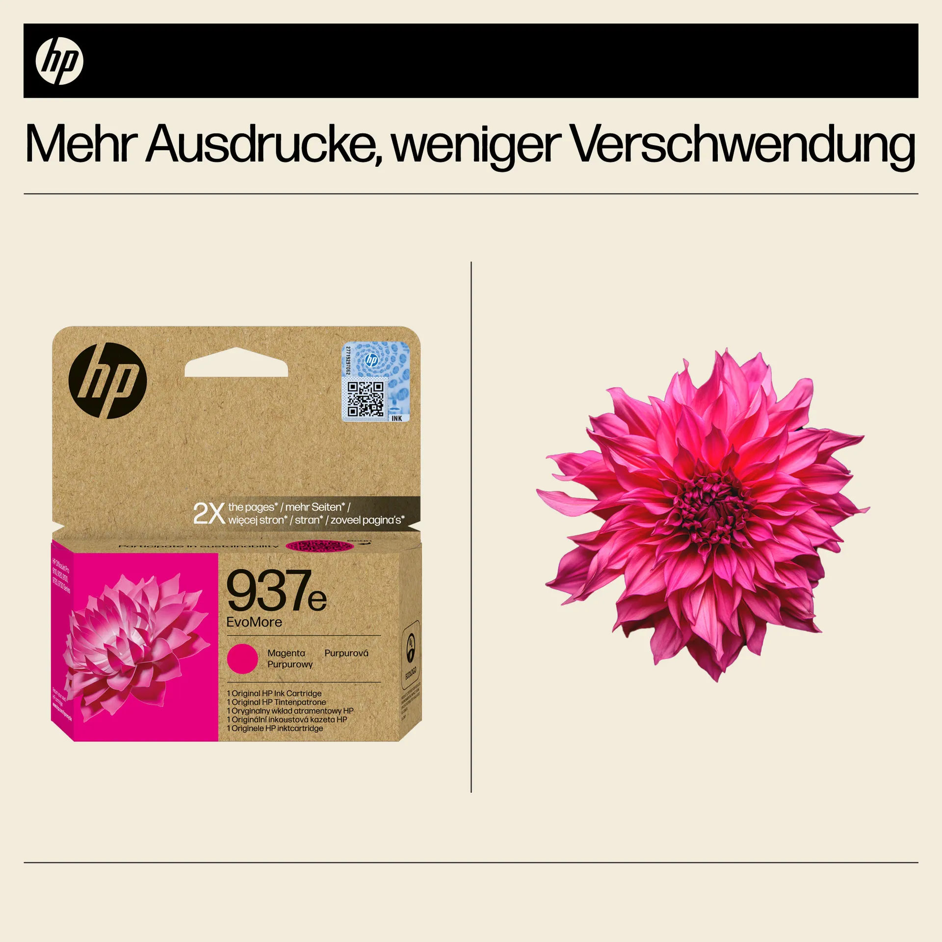 HP 937e EvoMore Magenta Original Druckerpatrone – Bild 2