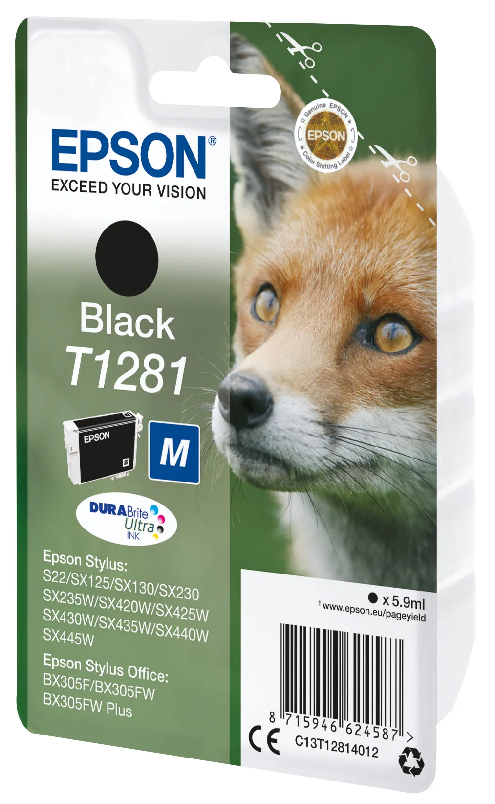 Epson Fox Singlepack Black T1281 DURABrite Ultra Ink – Bild 2