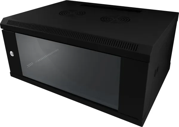 ALLNET 19"Wandgehäuse, 9HE, 1-teilig, T600mm, Schwarz, SMC-Serie, – Bild 3