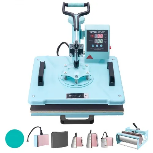 VEVOR Hitzepresse Transferpresse 38x38cm 8 in 1 Tumbler Presse T-Shirts Blau VEVOR Hitzepresse Transferpresse 38x38cm 8 in 1 Tumbler Presse T-Shirts Blau