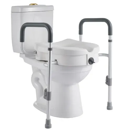 VEVOR Toilettensitzerhöhung Toilettenerhöhung mit Armlehnen & 159 kg Tragkraft & 127 mm Hubhöhe & Aluminiumrahmen, erhöhter Toilettensitz für ältere Menschen Senioren Behinderte Erwachsene – Bild 10