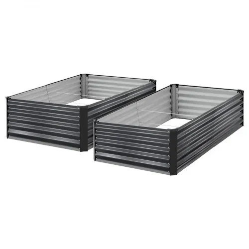 VEVOR Hochbeet Metall 2er-Pack 203x102x46 cm, Rechteckiges Gartenbeet, Pflanzkasten-Set für den Außenbereich, Gemüsebeet mit Handschuhen, Blumenbeet, Pflanzbeet, Pflanzkurbel für Blumen & Gemüse – Bild 10