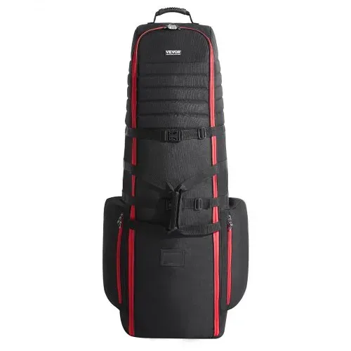 VEVOR Golf Reisetasche Golfgepäck mit Rädern, strapazierfähiges 1800D-Polyester-Oxford, weiche Golfschläger-Aufbewahrungstasche für Flugzeuge, wasserdicht verschleißfest rot + schwarz – Bild 10