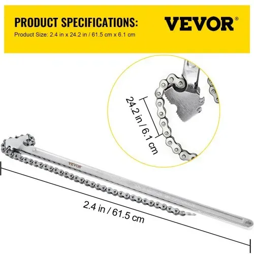VEVOR 61 cm Rohrkettenschlüssel Heavy Duty 17 cm Kettenschlüssel – Bild 6