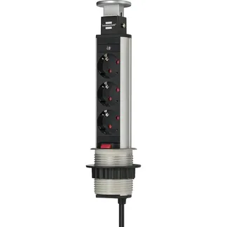 Tower Power versenkbare Steckdosenleiste 3-fach Tower Power versenkbare Steckdosenleiste 3-fach
