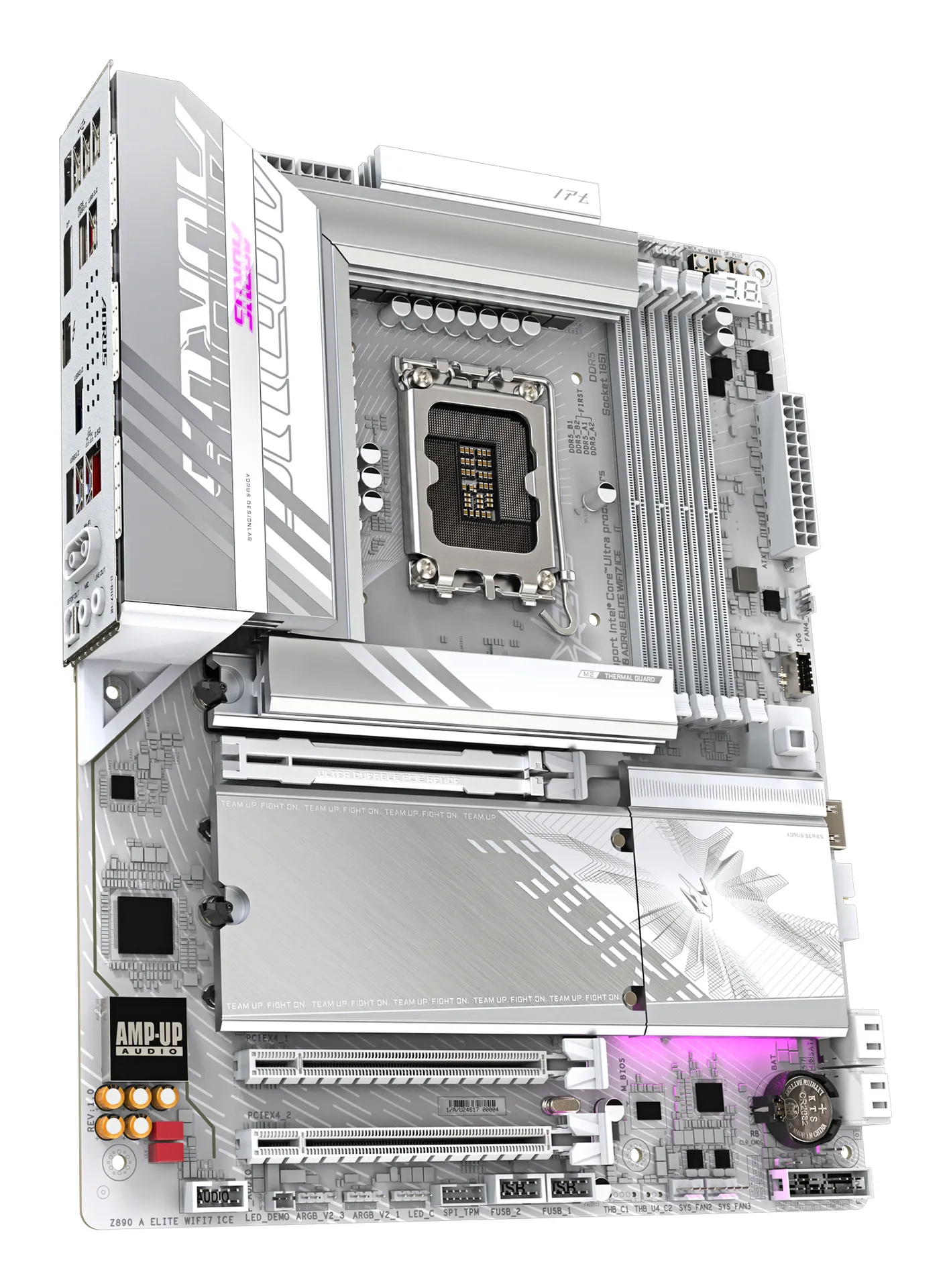 GIGABYTE Z890 AORUS ELITE WIFI7 ICE Mainboard - Unterstützt Intel Core Ultra (Serie 2) CPUs, 16+1+2 Phasen VRM, bis zu 8800MHz DDR5 (OC), 1xPCIe 5.0 + 3xPCIe 4.0, Wi-Fi 7, 2.5GbE LAN, Thunderbolt 4 – Bild 3