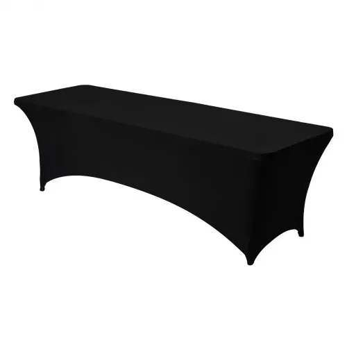 VEVOR 6 x Stretch Spandex Tischdecke Tischwäsche (rechteckig) geeignet für 244 cm Tische, waschbarer knitterfreier Tischdeckenschutz, Tischtuch für Partys Hochzeiten Bankette Festivals, Schwarz – Bild 8
