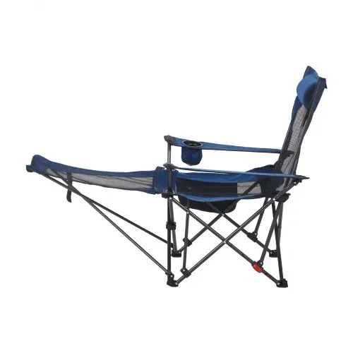VEVOR Campingstuhl faltbar, Liegestuhl mit 4 verstellbaren Positionen, Relaxsessel Liege mit Getränkehalter, Netz-Strandstuhl mit Kopfstütze und Fußstütze, trägt 100 kg , für Outdoor Camping, blau – Bild 9