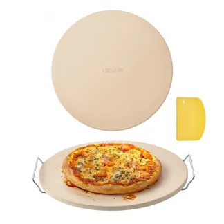 VEVOR Pizzastein Backstein 406 x 406 mm, runder Cordierit-Pizzastein, extra große Steinplatte mit Schaber & Ständer, 17 mm dick, hitzebeständig, für Küchenofen Brotbacken Pizzabacken Grillen VEVOR Pizzastein Backstein 406 x 406 mm, runder Cordierit-Pizzastein, extra große Steinplatte mit Schaber & Ständer, 17 mm dick, hitzebeständig, für Küchenofen Brotbacken Pizzabacken Grillen