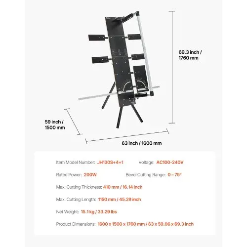 VEVOR Styroporschneider, 200 W, Heißdrahtschneider mit 6 Nickel-Chrom-Heizdrähten, professionelles elektrisches Schneidewerkzeug mit 1150 mm max. Schnittlänge für Schaum, Schwamm, KT-Platten – Bild 6