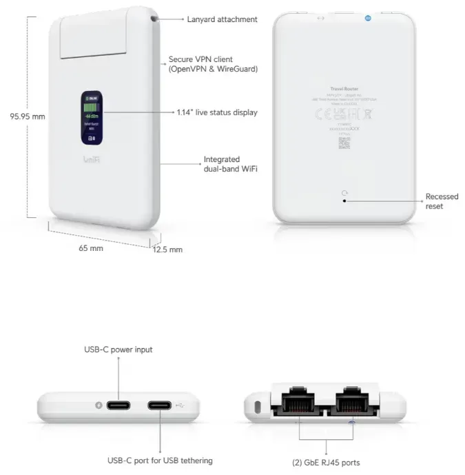 Ubiquiti UniFi Travel Router • WiFi 5 • 2x2 • 2x GbE • USB-C • UTR – Bild 6