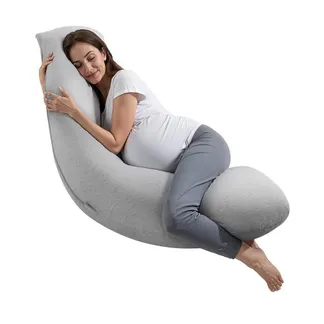 VEVOR Schwangerschaftskissen 118x61x20 cm, L-förmiges Stillkissen für Schwangere, Seitenschläferkissen mit waschbarem Jersey-Bezug zur Unterstützung von Kopf, Nacken, Bauch und Beinen, Hellgrau VEVOR Schwangerschaftskissen 118x61x20 cm, L-förmiges Stillkissen für Schwangere, Seitenschläferkissen mit waschbarem Jersey-Bezug zur Unterstützung von Kopf, Nacken, Bauch und Beinen, Hellgrau