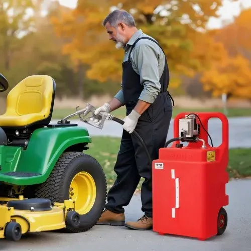VEVOR Kraftstofftrolley, 121 L, Kraftstoffkanister mit 12 V DC Kraftstofftransferpumpe, 3,9 m Förderschlauch & Zapfpistole aus Aluminiumlegierung, für Motorboote, Geländefahrzeuge, Diesel und Benzin – Bild 7