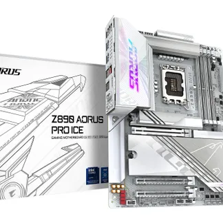 GIGABYTE Z890 AORUS PRO ICE Mainboard – Unterstützt Intel Core Ultra (Serie 2) CPUs, 16+1+2 Phasen VRM, bis zu 9500MHz DDR5 (OC), 1xPCIe 5.0 + 4xPCIe 4.0, Wi-Fi 7, 5GbE LAN, Thunderbolt 4 GIGABYTE Z890 AORUS PRO ICE Mainboard – Unterstützt Intel Core Ultra (Serie 2) CPUs, 16+1+2 Phasen VRM, bis zu 9500MHz DDR5 (OC), 1xPCIe 5.0 + 4xPCIe 4.0, Wi-Fi 7, 5GbE LAN, Thunderbolt 4