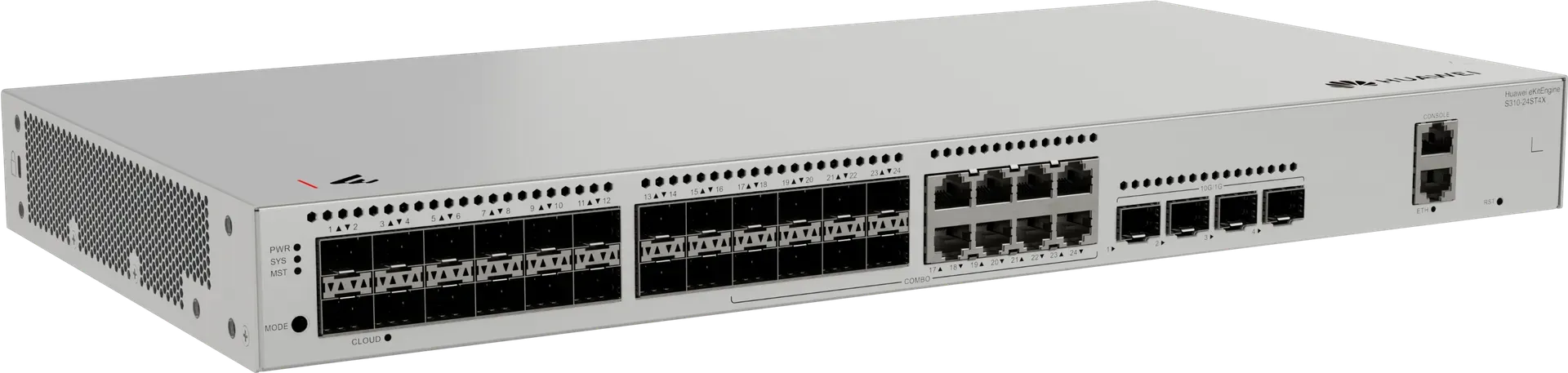 Huawei Switch full managed L2+ 28 Port • 24x SFP • 4x SFP+ • 19″ • iStack • S310-24ST4X • eKit Huawei Switch full managed L2+ 28 Port • 24x SFP • 4x SFP+ • 19″ • iStack • S310-24ST4X • eKit
