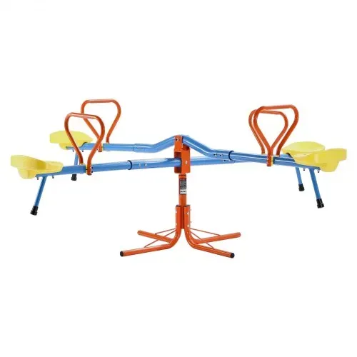 VEVOR Kinderwippe, 45,4 kg Tragkraft pro Sitz, Gartenwippe mit 4-zackigen Stützbeinen, Karussellwippe, 360 Grad drehbar, für Kinder ab 3 Jahren, 4 Sitze Schaukelwippe, 190x190x66 cm – Bild 10