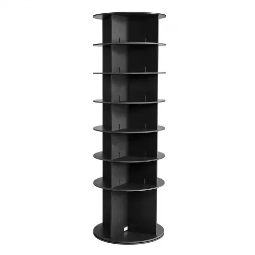 VEVOR Schuhregal Schuhschrank für 28 Paar Schuhe (7-stöckig) 360° drehbar, platzsparende Schuhaufbewahrung, Schuhablage für Schlafzimmer Wohnzimmer Eingangsbereich, Schwarz 598 x 598 x 1805 mm – Bild 9