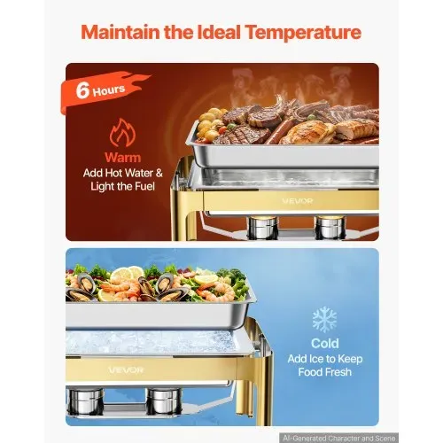 VEVOR Chafing Dish Set 12,3 L Edelstahl Warmhaltebehälter Buffets 1 Stück für Hochzeiten & Partys, Transparenter Rolldeckel mit 90°/180° Öffnung, 1 Große und 3 Kleinere Behälter, Zange, Glasschale VEVOR Chafing Dish Set 12,3 L Edelstahl Warmhaltebehälter Buffets 1 Stück für Hochzeiten & Partys, Transparenter Rolldeckel mit 90°/180° Öffnung, 1 Große und 3 Kleinere Behälter, Zange, Glasschale