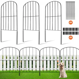 VEVOR 28x Dekorativer Gartenzaun 61x33cm Oberbogen Metallzaun aus Kohlenstoffstahl Steckzaun 5,08cm Spike-Abstand Hundezaun Gitterzaun Beetzaun Zaun Metall Zaunelementen inkl. Befestigungsmaterial VEVOR 28x Dekorativer Gartenzaun 61x33cm Oberbogen Metallzaun aus Kohlenstoffstahl Steckzaun 5,08cm Spike-Abstand Hundezaun Gitterzaun Beetzaun Zaun Metall Zaunelementen inkl. Befestigungsmaterial