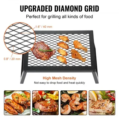 VEVOR BBQ Gills Holzkohlegrill Klappgrill 458 x 305 x 205 mm, Tischgrill Tragbarer Reisegrill 6 kg Belastbar, Outdoor Faltbar Picknickgrill Campinggrill Schwarz 300 ℃, für Terrasse, Camping, Party – Bild 4