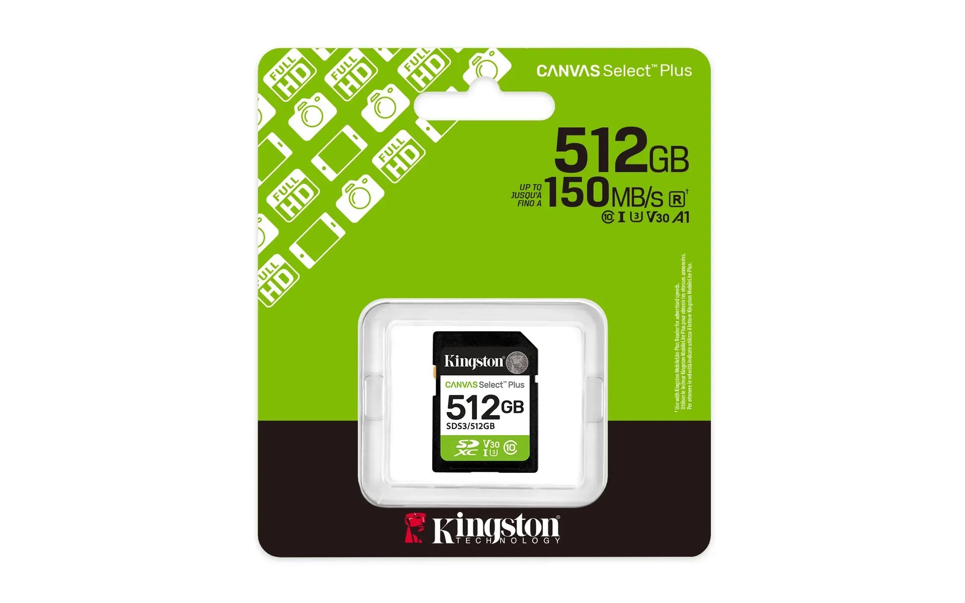 Kingston Technology 512GB SDXC Canvas Select Plus Gen3 150MB/s C10 UHS-I U3 V30 – Bild 3
