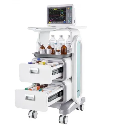 VEVOR Laborwagen mit 3 Ebenen, Laborwagen mit 2 Schubladen und 1 oberen Ablage, mobiler medizinischer Wagen aus ABS-Material, Laborrollwagen mit 4 leisen Rädern für Labor, Klinik, Krankenhaus, Salon, weiß – Bild 9