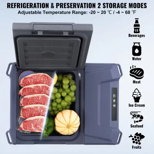 VEVOR Autokühlschrank, 12-Volt-Autokühlschrank, tragbarer 9-Liter-Einzelzonen-Gefrierschrank, einstellbarer Bereich von -4℉ bis 68℉, 12/24 V DC und 100-240 V AC-Kompressorkühler für Outdoor, Camping, Wohnmobil – Bild 2