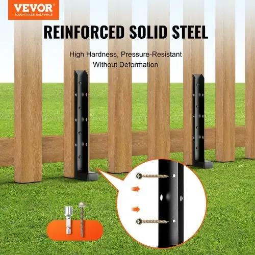 VEVOR Reparaturset für Zaunpfostenanker, 4er-Pack, Innendurchmesser 51 x 51 mm, robuste Stützpfähle für Zaunpfosten aus Stahl, Anker-Erdspieß zur Reparatur von schiefen, gebrochenen Holzzaunpfosten VEVOR Reparaturset für Zaunpfostenanker, 4er-Pack, Innendurchmesser 51 x 51 mm, robuste Stützpfähle für Zaunpfosten aus Stahl, Anker-Erdspieß zur Reparatur von schiefen, gebrochenen Holzzaunpfosten
