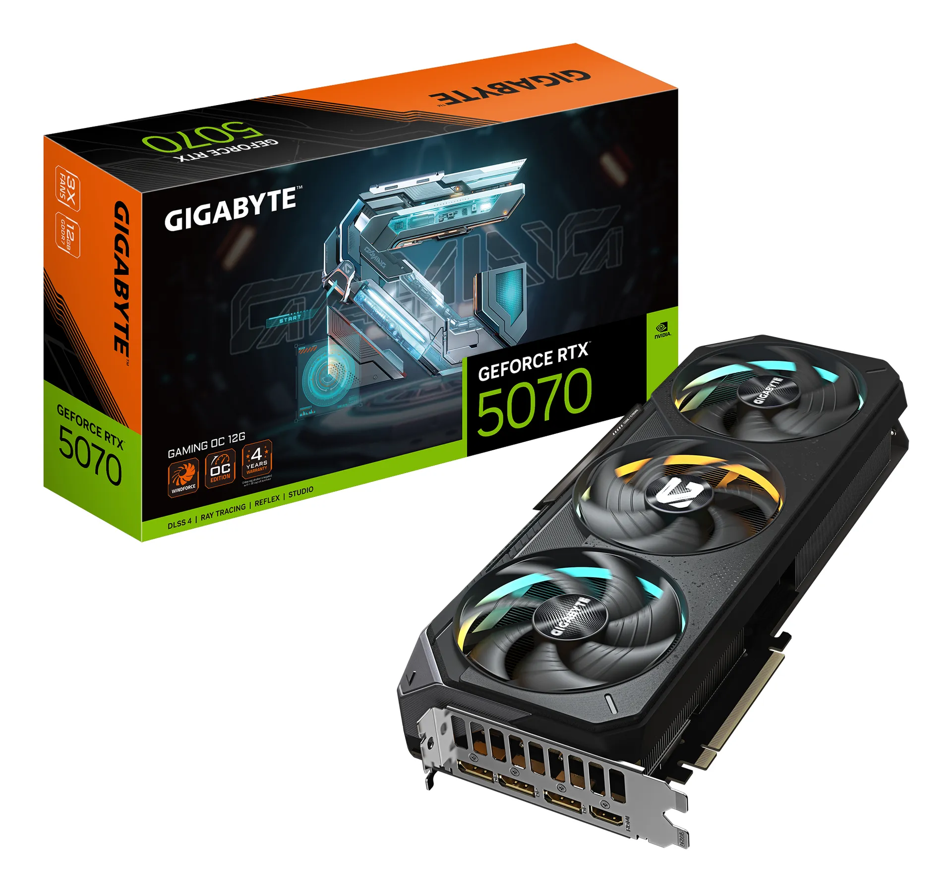 GIGABYTE GeForce RTX 5070 GAMING OC 12G Grafikkarte – 12GB GDDR7, 192 Bit, PCI-E 5.0, 2625 MHz Core Clock, 3 x DP 2.1a, 1 x HDMI 2.1b, NVIDIA DLSS 4, GV-N5070GAMING OC-12GD GIGABYTE GeForce RTX 5070 GAMING OC 12G Grafikkarte – 12GB GDDR7, 192 Bit, PCI-E 5.0, 2625 MHz Core Clock, 3 x DP 2.1a, 1 x HDMI 2.1b, NVIDIA DLSS 4, GV-N5070GAMING OC-12GD