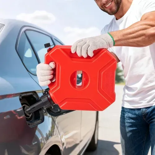 VEVOR Kraftstoffkanister 5 L, Benzinkanister mit Ausguss & verschließbarer Halterung, max. Durchflussrate 15 L/min, Flüssigkeitsbehälter für die meisten Autos, Motorräder, ATVs & UTVs, rot – Bild 7
