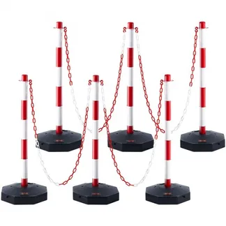 VEVOR Verkehrshütchen Verkehr Absperrpfosten 6 Stk. 285 x 285 mm Warnkegel Verkehrsleitkegel Warnleitkegel mit Kett, Leitpfostenkegel Straßensperrpfosten Rot & Weiß Wasser- und Sandeinspritzung VEVOR Verkehrshütchen Verkehr Absperrpfosten 6 Stk. 285 x 285 mm Warnkegel Verkehrsleitkegel Warnleitkegel mit Kett, Leitpfostenkegel Straßensperrpfosten Rot & Weiß Wasser- und Sandeinspritzung