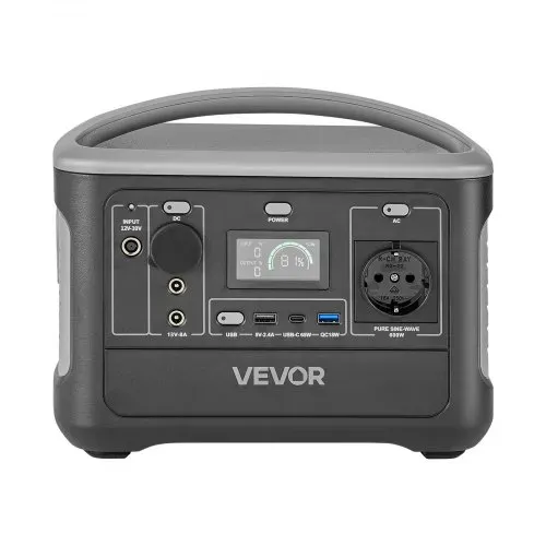 VEVOR Tragbare Powerstation, mit 100-W-Solarpanel, 600-W-Solargenerator, 493-Wh-LiFePO4-Akku-Backup & 7 Ausgängen, Notstromaggregat, Ideal für Notfälle zu Hause, Camping & Wohnmobilreisen – Bild 8