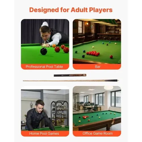 VEVOR Snookerqueue Billardqueue (1447,8 mm / 540 g) mit Verlängerungsstange & Lederspitze & Aluminiumkoffer & Handtuch, Billardstock geeignet für professionellen Billardtisch, Bar, Zuhause, Büro – Bild 5
