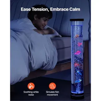 VEVOR Lavalampe mit 6 schwimmenden Fischen, 80 cm, Blasenlichtlampe, 16 Farbwechsel-Lichteffekte, Fernbedienung, Stimmungslicht, Aquarium Nachtlicht für Schlafzimmer, Wohnzimmer, Heimdekoration VEVOR Lavalampe mit 6 schwimmenden Fischen, 80 cm, Blasenlichtlampe, 16 Farbwechsel-Lichteffekte, Fernbedienung, Stimmungslicht, Aquarium Nachtlicht für Schlafzimmer, Wohnzimmer, Heimdekoration