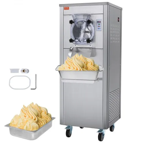 VEVOR Kommerzielle Eismaschine, 18 l/h Leistung, Einzelgeschmacksrichtung Harteismaschine mit Rädern, 6 L Edelstahlzylinder, LED-Panel, Automatische Vorkühlung mit Reinigung, für Restaurant-Snackbars VEVOR Kommerzielle Eismaschine, 18 l/h Leistung, Einzelgeschmacksrichtung Harteismaschine mit Rädern, 6 L Edelstahlzylinder, LED-Panel, Automatische Vorkühlung mit Reinigung, für Restaurant-Snackbars