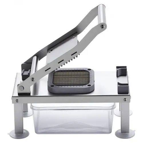 VEVOR Gemüseschneider, Mandolinenschneider, All-in-1-Multischneider mit 9 Klingen, Käsereibe, Zwiebel- & Kartoffelwürfelschneider mit Behälter, Salatspiralschneider, Küchenhelfer & -utensilien – Bild 10