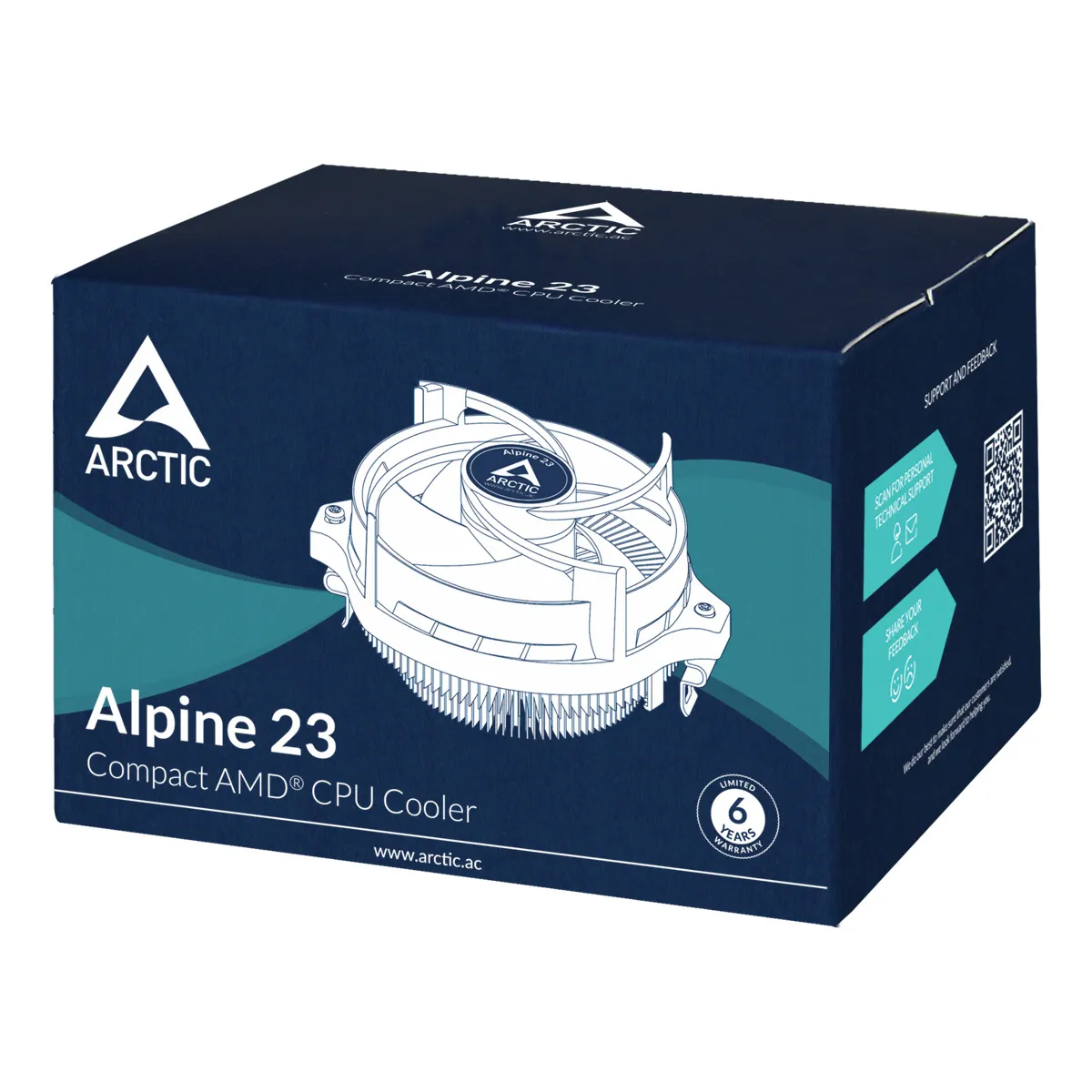 ARCTIC Alpine 23 - Compact AMD CPU-Cooler Prozessor Luftkühlung 9 cm Aluminium, Schwarz 1 Stück(e) – Bild 7
