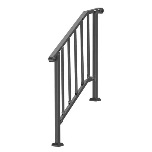 VEVOR Handläufe für Außentreppen, 2–3-stufiges Treppenhandlauf-Set, Übergangsgeländer aus Karbonstahl mit Montagesatz, Treppengeländer für Senioren, Betonstufen & Veranda & Deck, schwarzer Retro-Bogen – Bild 9