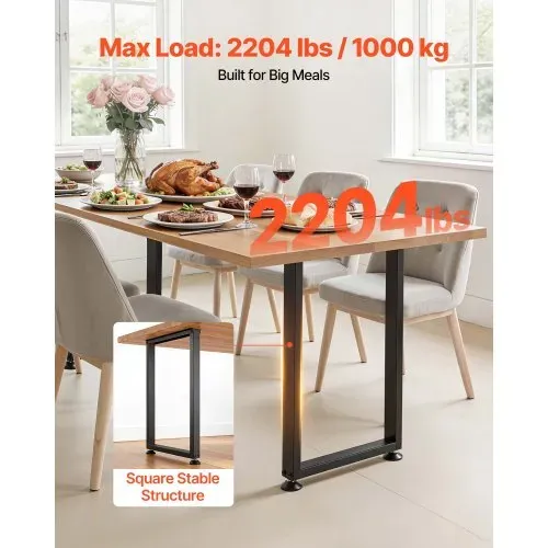 VEVOR Tischkufen aus Vierkantprofilen 2er-Set 450×740 mm, Tischuntergestell max. 1000 kg, Tischbeine, Möbelfüße, Tischgestell, Tischfüße für Schreibtische, Couchtisch, Esstische, Schwarz VEVOR Tischkufen aus Vierkantprofilen 2er-Set 450×740 mm, Tischuntergestell max. 1000 kg, Tischbeine, Möbelfüße, Tischgestell, Tischfüße für Schreibtische, Couchtisch, Esstische, Schwarz