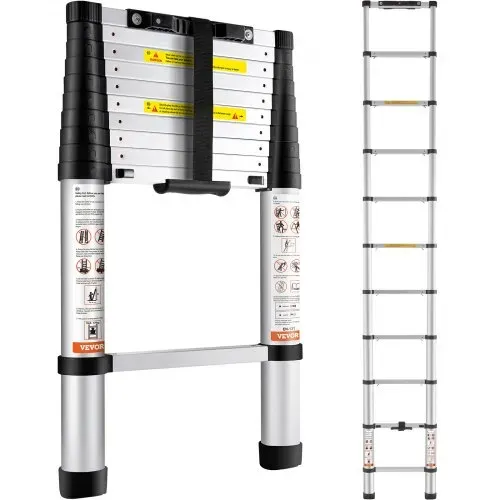VEVOR 3,2m Teleskopleiter Rutschfester Klappleiter 48×9,5×76,5cm Stehleiter Ein-Knopf-Rückzug Mehrzweckleiter Aluminiumlegierung 170kg Belastbarkeit Ideal für Hausreparaturen Dekoration Wandanstrich VEVOR 3,2m Teleskopleiter Rutschfester Klappleiter 48×9,5×76,5cm Stehleiter Ein-Knopf-Rückzug Mehrzweckleiter Aluminiumlegierung 170kg Belastbarkeit Ideal für Hausreparaturen Dekoration Wandanstrich